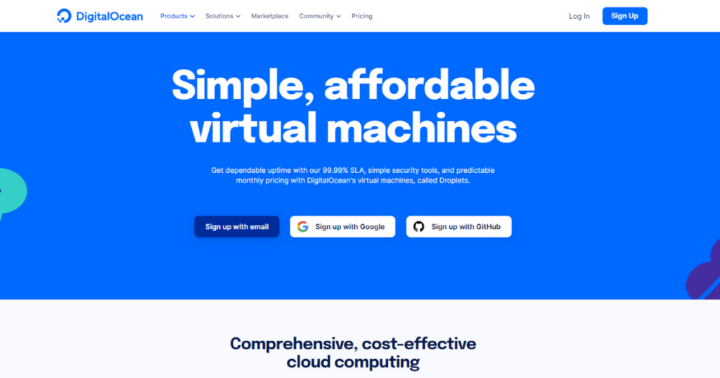 DigitalOcean website