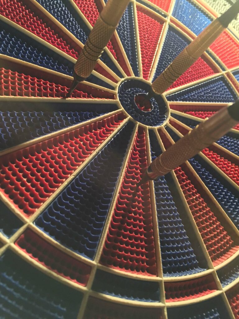 dart board representing mission and vision